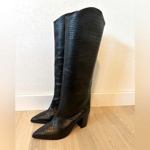 Schultz heeled leather black boot